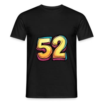 Bande dessinée à 52 numéros - T-shirt homme - noir - Devant - AI Model Male 178 light (178cm)