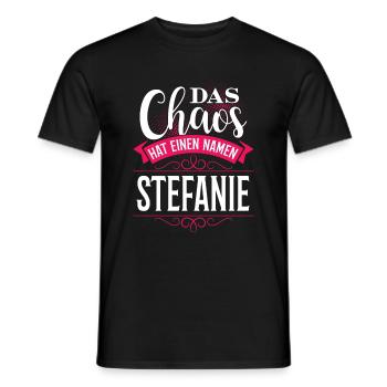 STEFANIE - chaos - Männer T-Shirt - Schwarz - Vorne - AI Model Male 178 light (178cm)
