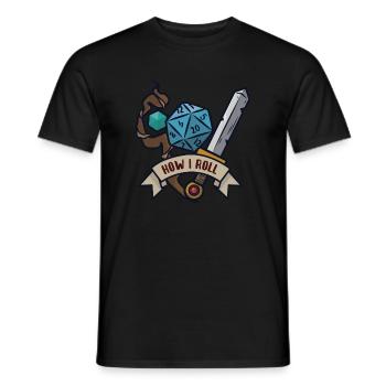 Roleplay dice - Men's T-Shirt - black - Front - AI Model Male 178 light (178cm)