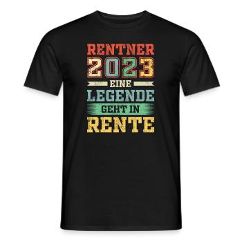 Rentner 2023 | Eine Legende geht in Rente - Männer T-Shirt - Schwarz - Vorne - AI Model Male 178 light (178cm)