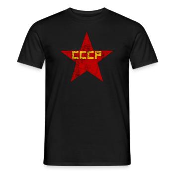 Roter Stern UdSSR Kommunistischer Russischer Roter Stern - Männer T-Shirt - Schwarz - Vorne - AI Model Male 178 light (178cm)