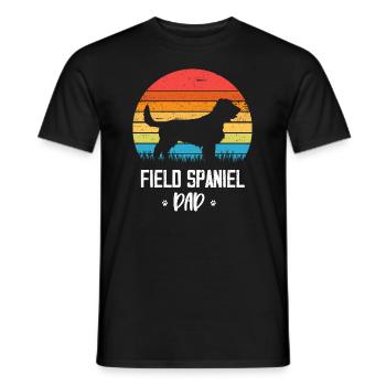 Field Spaniel Papa Retro Vintage - T-shirt homme - noir - Devant - AI Model Male 178 light (178cm)