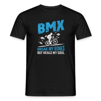 Le BMX drôle brise mes os guérit mon âme Cycling - T-shirt homme - noir - Devant - AI Model Male 178 light (178cm)