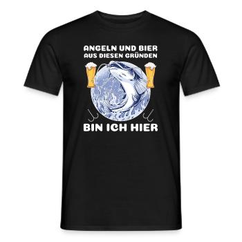 LUSTIGES ANGLER BIER DESIGN I ANGELN I FISCHER - Männer T-Shirt - Schwarz - Vorne - AI Model Male 178 light (178cm)