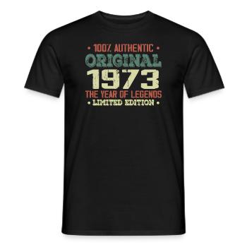 Légende Depuis 1973 Né en 1973 - 51e Anniversaire - T-shirt homme - noir - Devant - AI Model Male 178 light (178cm)