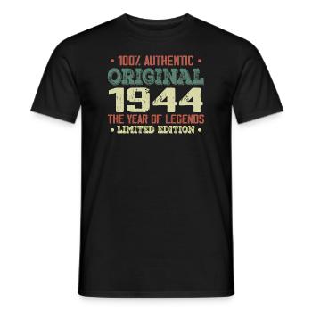 Legende seit 1944. Geboren 1944 – 80. Geburtstag - Männer T-Shirt - Schwarz - Vorne - AI Model Male 178 light (178cm)