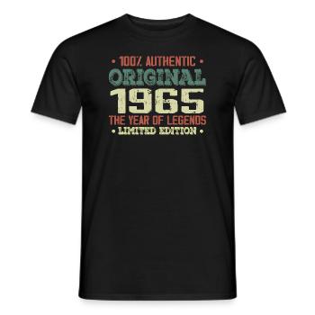 Légende Depuis 1965 Né en 1965 - 59e Anniversaire - T-shirt homme - noir - Devant - AI Model Male 178 light (178cm)