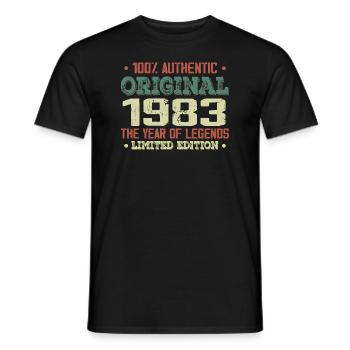 Legend since 1983 Born in 1983 - 41st birthday - Men's T-Shirt - black - Front - AI Model Male 178 light (178cm)