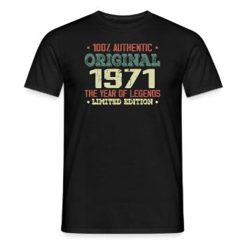 Légende Depuis 1971 Né en 1971 - 53e Anniversaire - T-shirt homme - noir - Devant - AI Model Male 178 light (178cm)