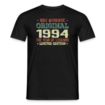 Légende Depuis 1994 Né en 1994 - 30e Anniversaire - T-shirt homme - noir - Devant - AI Model Male 178 light (178cm)