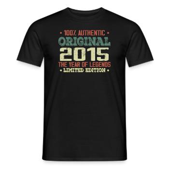Légende Depuis 2015 Né en 2015 - 9e Anniversaire - T-shirt homme - noir - Devant - AI Model Male 178 light (178cm)