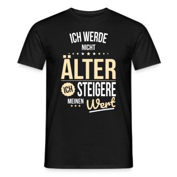 Je ne vieillis pas, j’augmente ma valeur - T-shirt homme - noir - Devant - AI Model Male 178 light (178cm)
