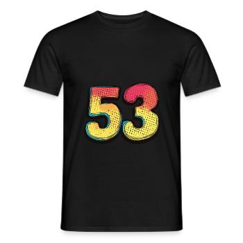 53 Number Comic - Men's T-Shirt - black - Front - AI Model Male 178 light (178cm)