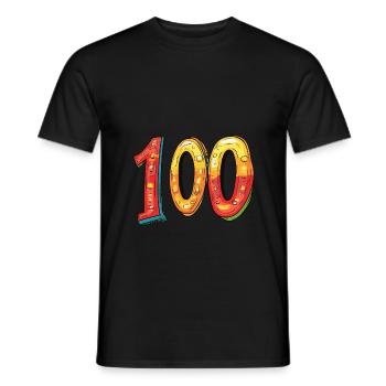 100 Number Comic - Men's T-Shirt - black - Front - AI Model Male 178 light (178cm)