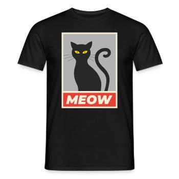 Chat miaou simple - T-shirt homme - noir - Devant - AI Model Male 178 light (178cm)