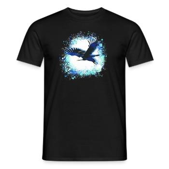 Adler,hellblau,fliegen, Illustration,vogel, mint - Männer T-Shirt - Schwarz - Vorne - AI Model Male 178 light (178cm)