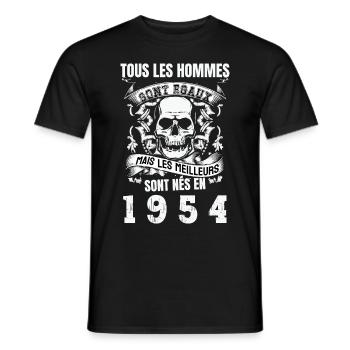 les meilleurs sont nés en 1954 - T-shirt homme - noir - Devant - AI Model Male 178 light (178cm)