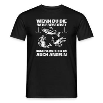 ANGLER DESIGN I ANGELN I FISCHER I FISCH - Männer T-Shirt - Schwarz - Vorne - AI Model Male 178 light (178cm)