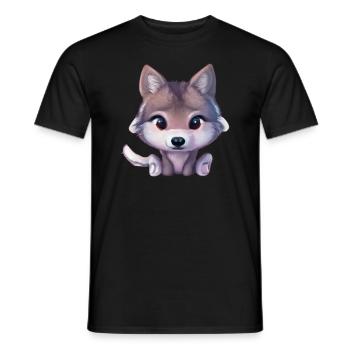 Kleiner wolf - Männer T-Shirt - Schwarz - Vorne - AI Model Male 178 light (178cm)