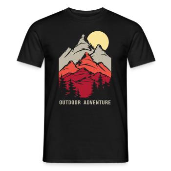 Randonnée Trekking Aventure Randonnée en plein air Trail Montagnes - T-shirt homme - noir - Devant - AI Model Male 178 light (178cm)