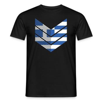 Griechenland Flagge Hellas Athen Griechische Fahne - Männer T-Shirt - Schwarz - Vorne - AI Model Male 178 light (178cm)