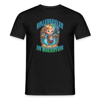 Rollenspieler im Wachstum - Männer T-Shirt - Schwarz - Vorne - AI Model Male 178 light (178cm)