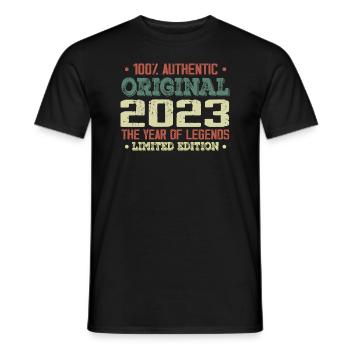 Légende Depuis 2023 Né en 2023 - 1e Anniversaire - T-shirt homme - noir - Devant - AI Model Male 178 light (178cm)
