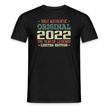 Légende Depuis 2022 Né en 2022 - 2e Anniversaire - T-shirt homme - noir - Devant - AI Model Male 178 light (178cm)