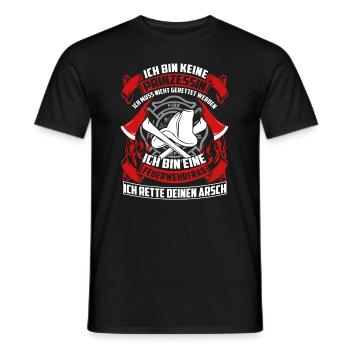 Fire woman - save - Men's T-Shirt - black - Front - AI Model Male 178 light (178cm)