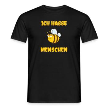 Ich Hasse Menschen Biene - Männer T-Shirt - Schwarz - Vorne - AI Model Male 178 light (178cm)