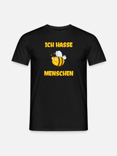 Ich Hasse Menschen Biene - Männer T-Shirt - Schwarz
