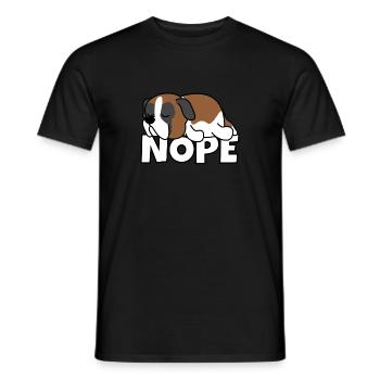 Nope Saint Bernard dog - Men's T-Shirt - black - Front - AI Model Male 178 light (178cm)