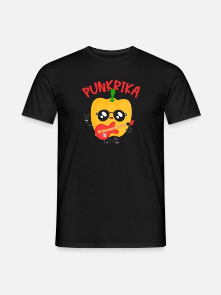Punkrika Punkige Paprika Gitarre Punkrock - Männer T-Shirt - Schwarz