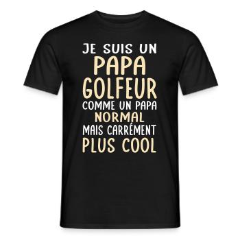 Papa golfeur comme papa normal plus cool - T-shirt homme - noir - Devant - AI Model Male 178 light (178cm)