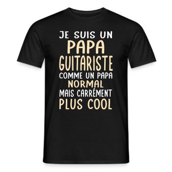 Papa guitariste comme papa normal plus cool - T-shirt homme - noir - Devant - AI Model Male 178 light (178cm)