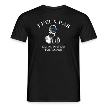 J'PEUX PAS J'AI PERNES LES FONTAINES - T-shirt homme - noir - Devant - AI Model Male 178 light (178cm)