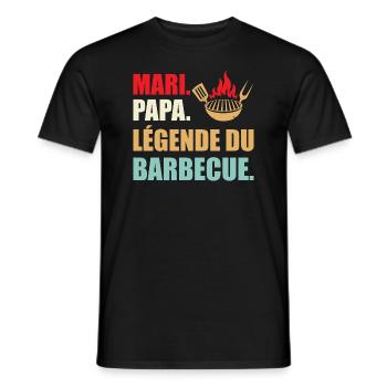 Mari Papa Légende du Barbecue Cadeau Fête des Père - T-shirt homme - noir - Devant - AI Model Male 178 light (178cm)