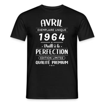 60th Anniversary - April 1964 Perfection - Men's T-Shirt - black - Front - AI Model Male 178 light (178cm)