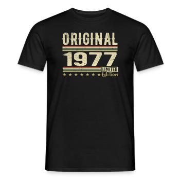 Original 1977 - Cadeau D’anniversaire Rétro 1977 - T-shirt homme - noir - Devant - AI Model Male 178 light (178cm)