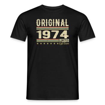 Original 1974 - Cadeau D’anniversaire Rétro 1974 - T-shirt homme - noir - Devant - AI Model Male 178 light (178cm)