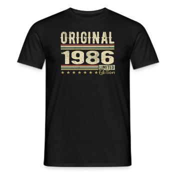 Original 1986 - Cadeau D’anniversaire Rétro 1986 - T-shirt homme - noir - Devant - AI Model Male 178 light (178cm)