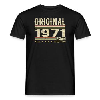 Original 1971 - Retro 1971 Birthday Gift - Men's T-Shirt - black - Front - AI Model Male 178 light (178cm)