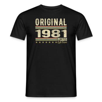 Original 1981 - Cadeau D’anniversaire Rétro 1981 - T-shirt homme - noir - Devant - AI Model Male 178 light (178cm)