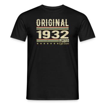 Original 1932 - Retro 1932 Birthday Gift - Men's T-Shirt - black - Front - AI Model Male 178 light (178cm)