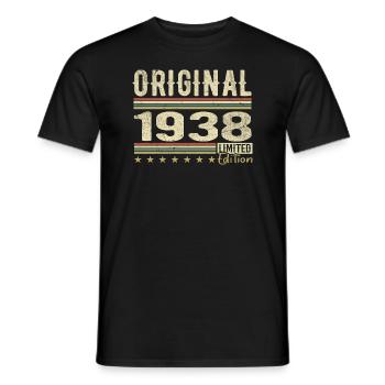 Original 1938 - Retro 1938 Birthday Gift - Men's T-Shirt - black - Front - AI Model Male 178 light (178cm)