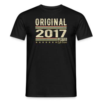 Original 2017 - Retro Birthday Gift 2017 - Men's T-Shirt - black - Front - AI Model Male 178 light (178cm)