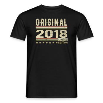 Original 2018 - Retro Birthday Gift 2018 - Men's T-Shirt - black - Front - AI Model Male 178 light (178cm)