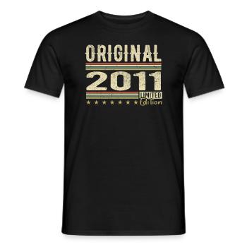 Original 2011 - Retro Birthday Gift 2011 - Men's T-Shirt - black - Front - AI Model Male 178 light (178cm)