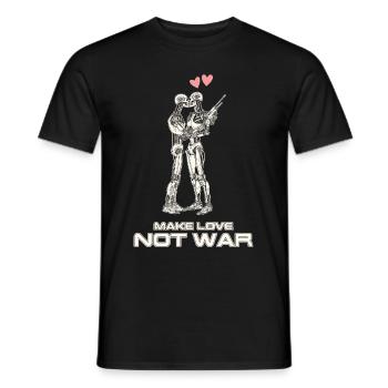 Faites l’amour, pas la guerre - T-shirt homme - noir - Devant - AI Model Male 178 light (178cm)