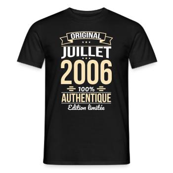 18th Birthday - Original - July 2006 - Men's T-Shirt - black - Front - AI Model Male 178 light (178cm)